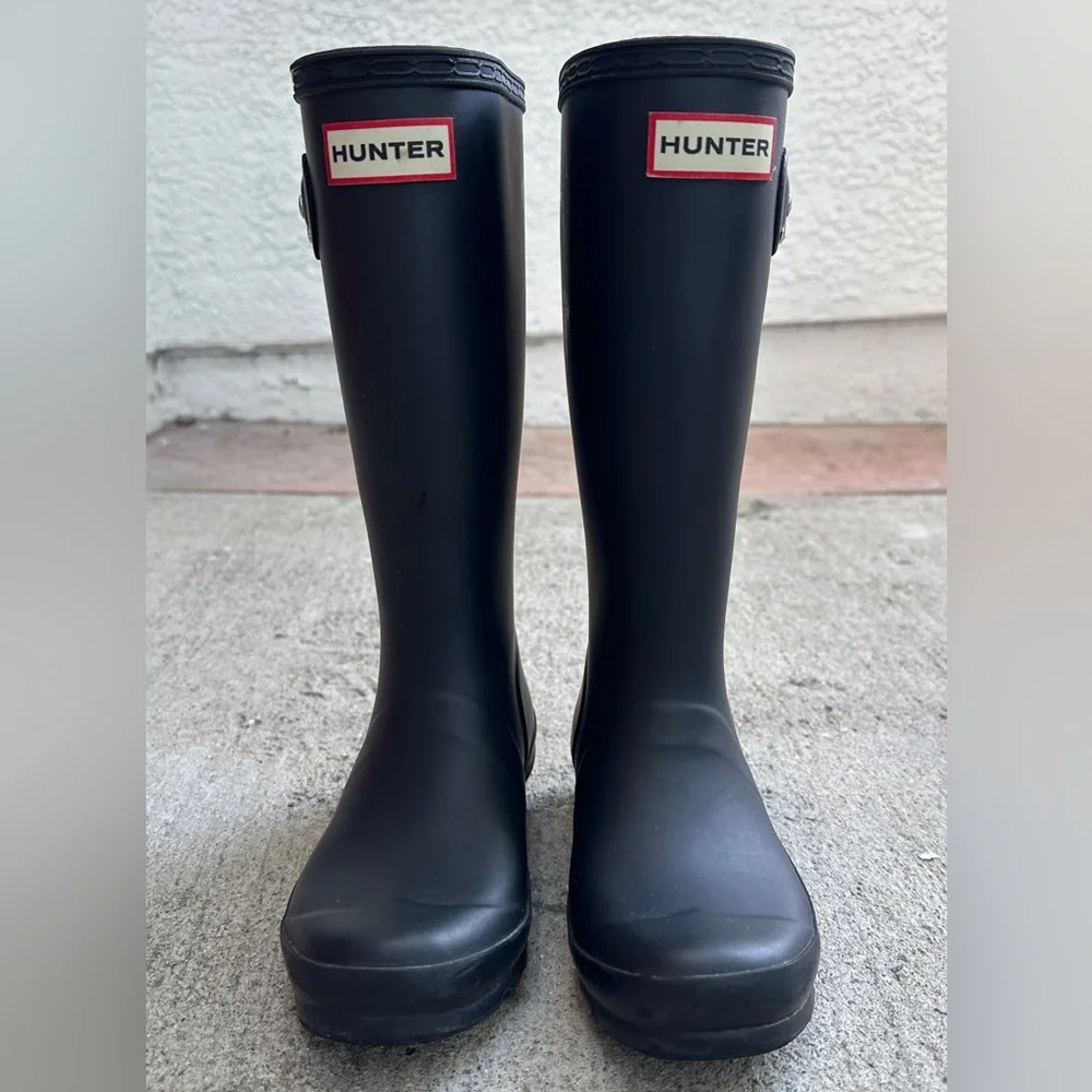 Hunter The Original Tall Rain Boots - Black - US 1B/2G// EU 32 //UK 13 - Picture 3 of 9